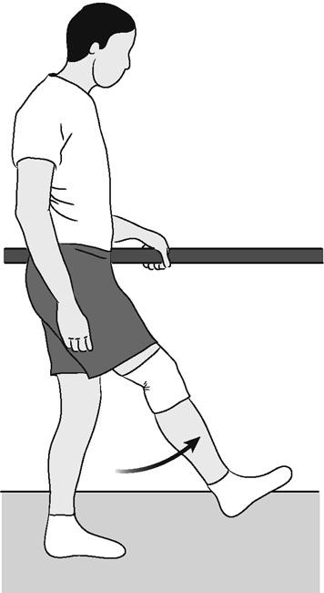 Straight leg raises, standing