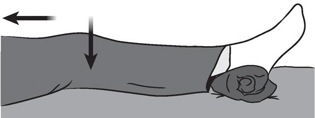 Illustration of knee straightening exercise