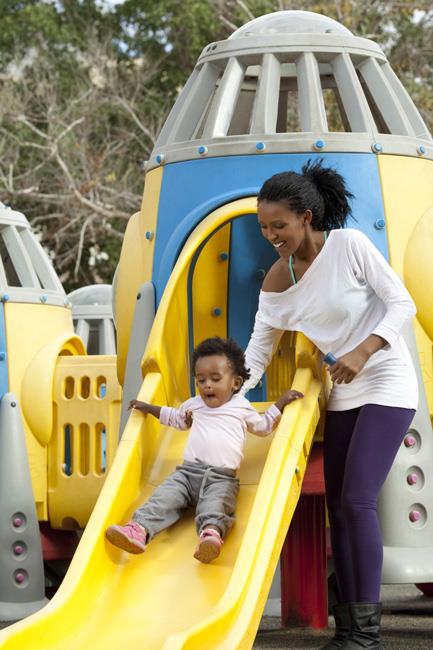 Young child on slide